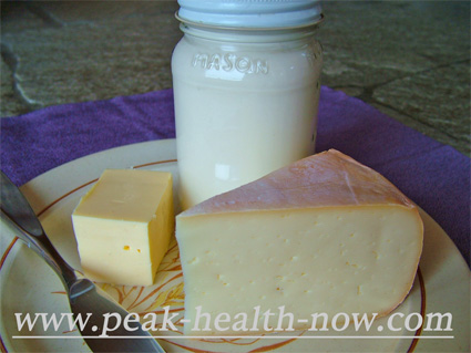 Raw dairy from pasture raised cows: cream, butter and cheese.