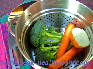 Organic vegetables steamed