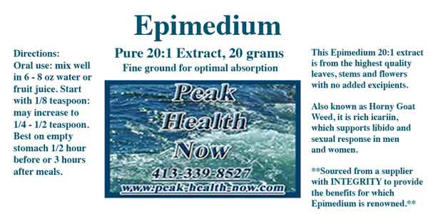 Horny goat weed: Epimedium Grandiflorum 20:1 pure extract powder - label