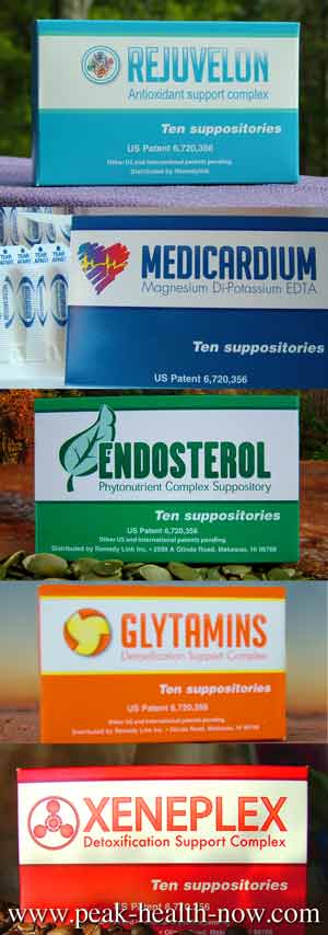 Medicardium Xeneplex Glytamins Endosterol Rejuvelon detox suppositories 5-pack